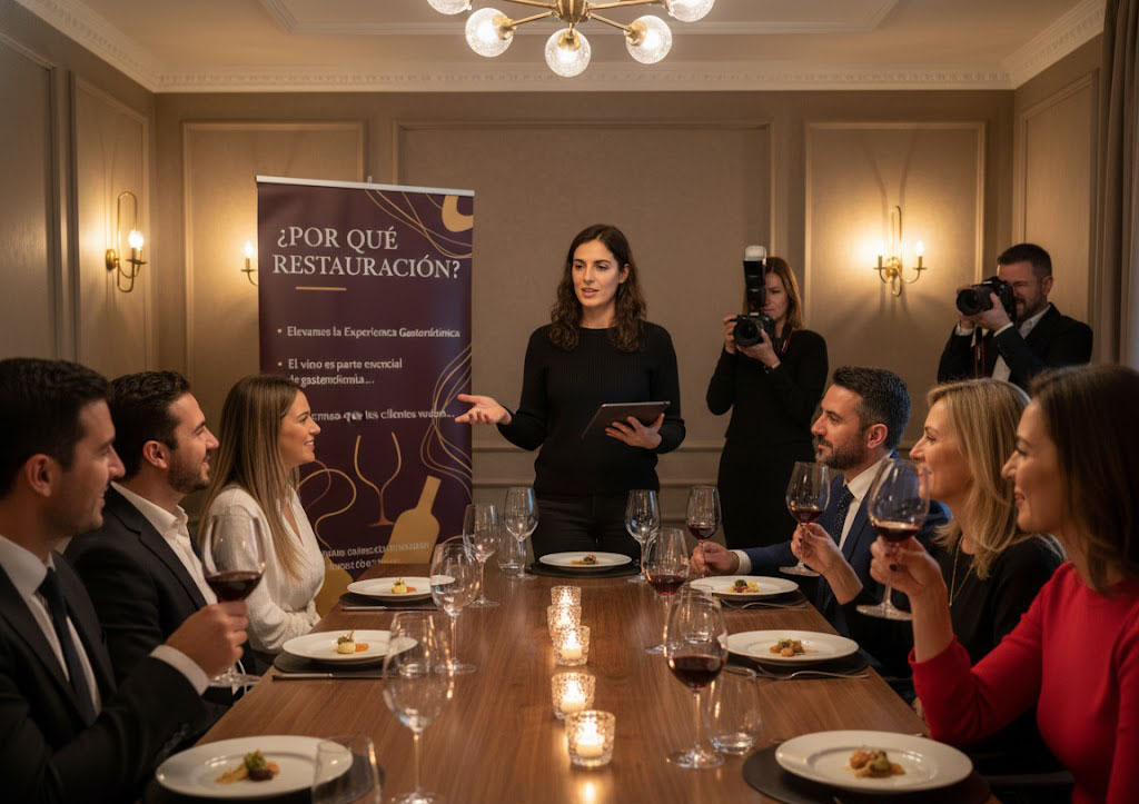 Cata de vino en restaurante con Vinología del Humor